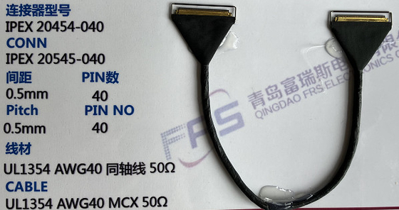 330mm Awg40 LVDS সংযোগকারী 40 পিন 0.5mm বৈদ্যুতিক তারের সমাবেশ