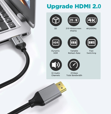 60hz HDMI কেবল সমাবেশ 4k 3840x2160 15m ফাইবার অপটিক